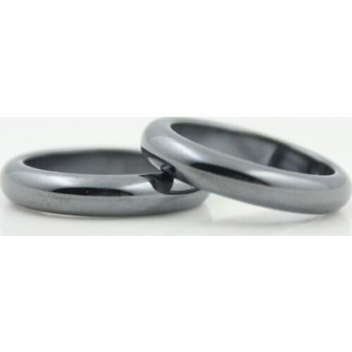 Fashion AAA Quality 4 mm Width cambered surface Hematite Rings (50 Pieces Mixed Sizes) HR1008-1