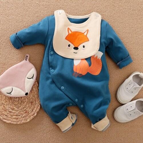 Newborn Baby Boy Clothes Set Organic Cotton Overalls Winter For Children New Born Girl Clothing Romper Infant Fox Costume Things