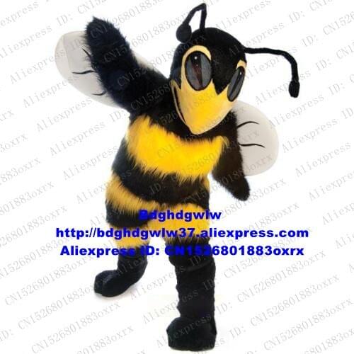 Long Fur Bee Honeybee Wasp Hornet Vespid Bumblebee Bombus Mascot Costume Adult Character Hotel Pub Brand Plan Promotion zx1007