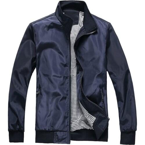 New Men 's Spring Autumn Jackets Business Casual Solid Color Outwear Male Bomber Waterproof Jacket