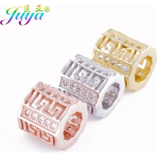 5mm Hole Metal Beads Gold/Rose Gold Hollow Flower Pattern Beads For Women Men Beading Jewelry Making