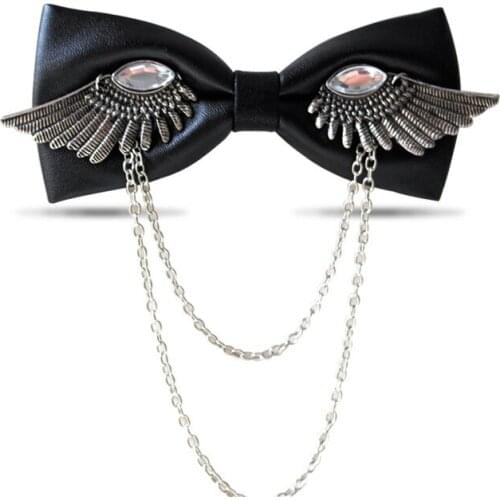 Fashion Diamond Leather Elegant Gentleman Bow Ties Butterfly Wedding Party Bow Ties Butterfly Noble Original Design Bow Tie