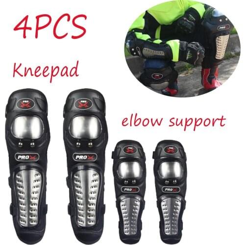 4pcs Elbow & Knee Pads Motorcycle protector Knee protector Elbow stainless steel Rider protective Gear for off-road riding