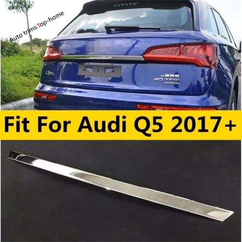 Yimaautotrims Stainless Steel Exterior Kit For Audi Q5 2017 -2020 Rear Trunk Tailgate Door Molding Up Streamer Strip Cover Trim