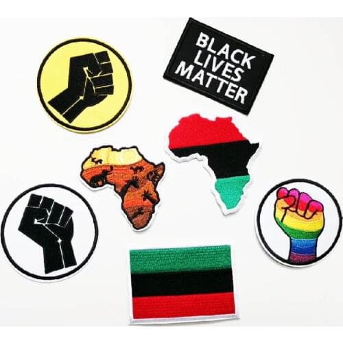 Fist Black Lives Matter iron on patches Africa New Badge Embroidery Cloth I CAN'T BREATHE badge