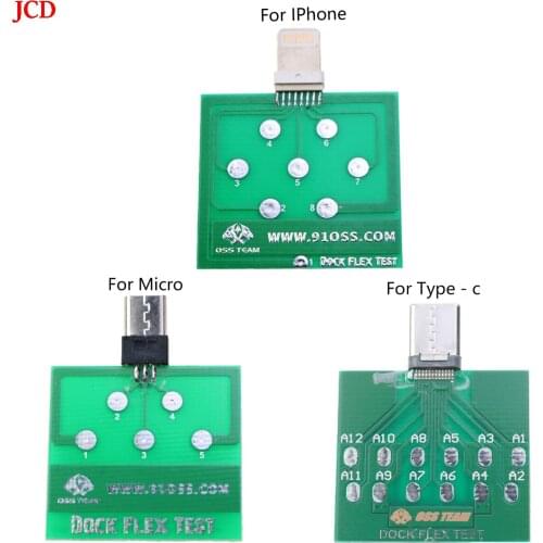 Placa de prueba Micro USB PCB para reparación de teléfonos inteligentes,probador de carga flexible para iPhone android tipo-c