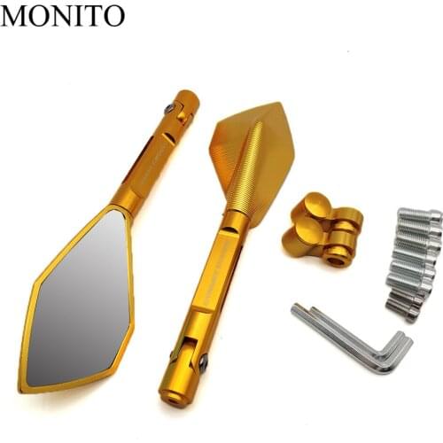 Full CNC Aluminum Motorcycle Mirrors Rearview Blind Spot Side Mirror For SUZUKI RM85 RM125 RM250 RMX250 RM 85 125 250 RMX 250