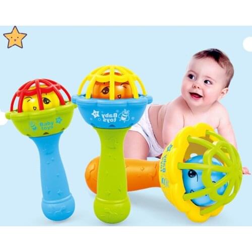 Handheld Cartoon Soft Baby Rattle Hand Bell Educational Teething Musical Toy