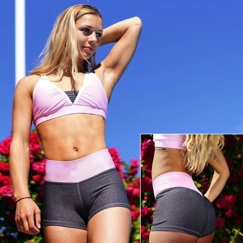 New Sport Shorts For Women High Waist Elastic Yoga Shorts Printed Quick Dry Short Femme Sexy Gym Shorts Women Fitness Clothing