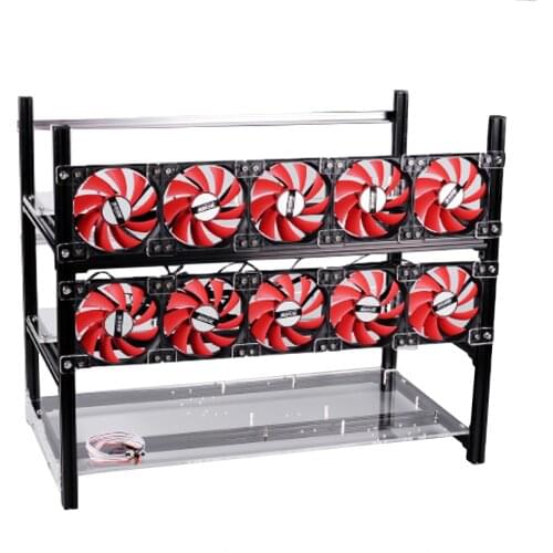 Stackable 12 GPU 12gpu Aluminum Open Air Miner Case Crypto Mining Rig Frame For ETH BTC Ethereum Bitcoin ETH