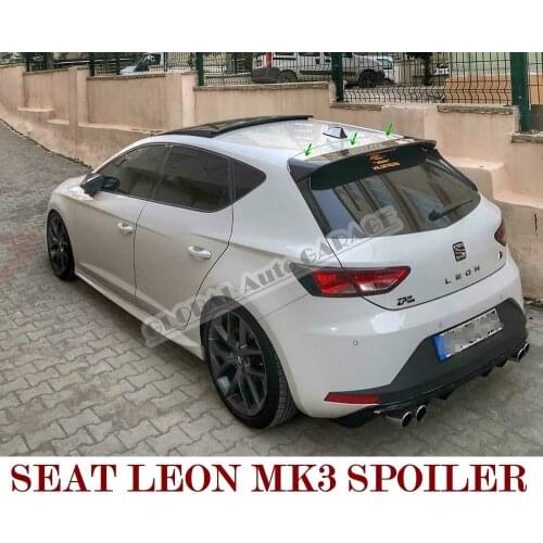 For Seat Leon Mk3 2012-2020 Spoiler Auto Accessory Universal Spoilers Car Antenna For Car Styling Diffüser Flaps Splitter Black