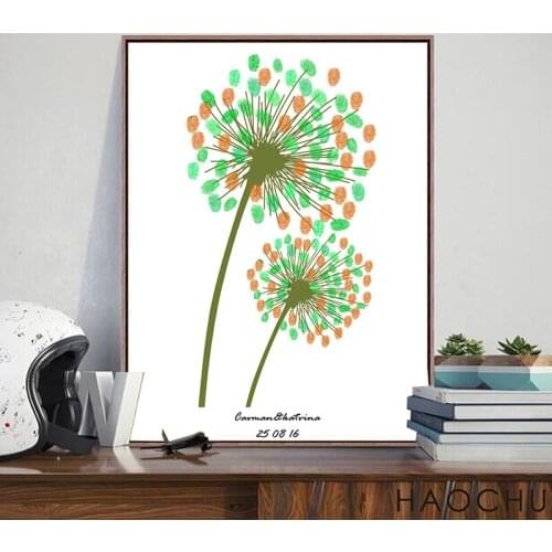 Unique Custom Names and date Party Guestbook For Fingerprint Signature Wedding Decoration Fingerprint Tree Birthday Baptism Gift