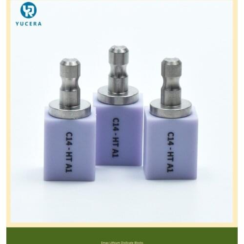 Yucera C14 LT/HT Dental Glass Ceramic Chair Side Block For the Cerec 5 Pieces Packaged Emax Lithium Dislicate Block