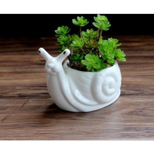 Succulent Flower Pot Snail Ceramic Flower Pot Gardening Supplies Animal Flowerpot Plant Pot Garden Pots Planters Succulent Basin