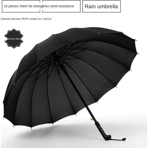 Full Fiber Golf Umbrella Automatic Opening Long Handle Umbrella Large Curved Handle Straight Rod Rain
