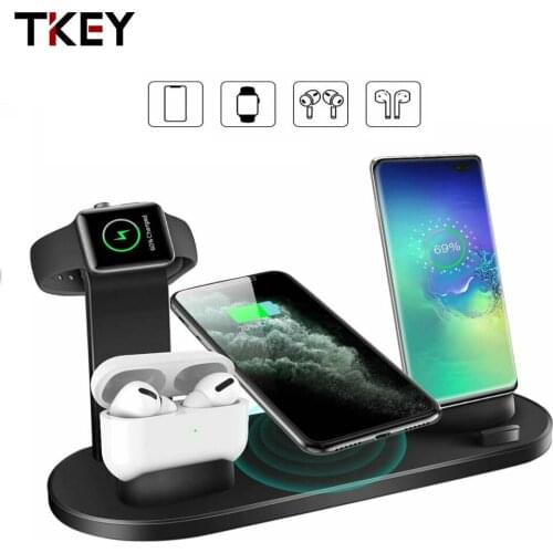 10W QI Wireless Fast Charge Holder 3-in-1 Charging Base Rotattable for iPhone 12 11 Pro Max Apple Watch 5 4 3 2 Airpods Pro 2 1