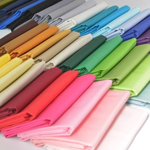 100% Cotton Solid Colour Poplin Fabric for DIY Sewing Clothing Quilting Bedding Patchwork Costume Doll Clothing 50cmx140cm