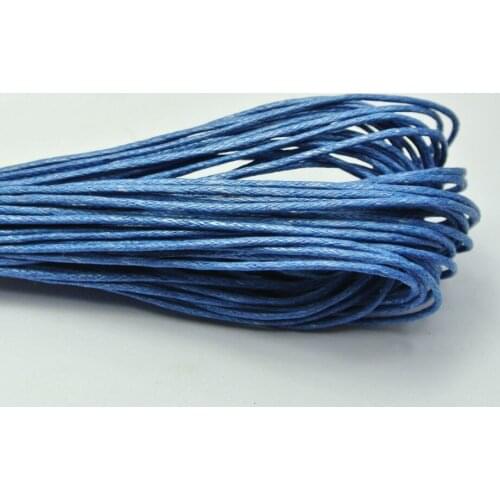 100 Meters Blue Waxed Cotton Beading Cord 1mm for Bracelet Necklace