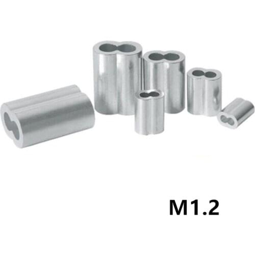 1000pcs 1.2mm M1.2 Sleeves Aluminum Oval Double hole 8 Shape Ferrules For Crimpling Wire Rope Cable Clamp