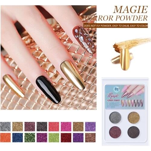 4 Colors/Set Mirror Nail Powder Shining Glitter Sequins DIY Manicure Decorations
