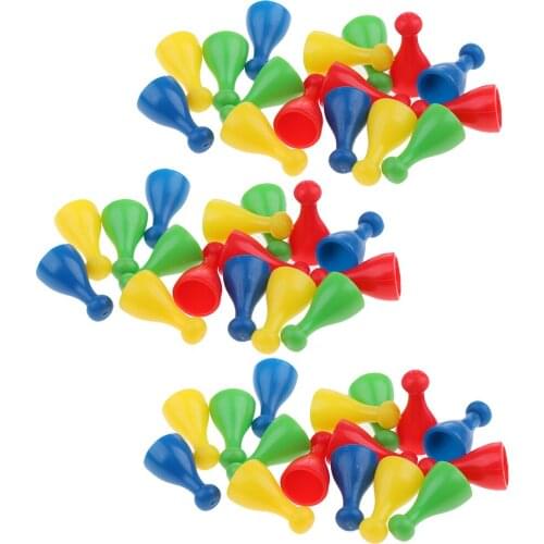48 Pieces Plastic Chess Pawn Pieces Board Card Game Halma Parts Accessory Birthday Gifts for Children Party Accessories