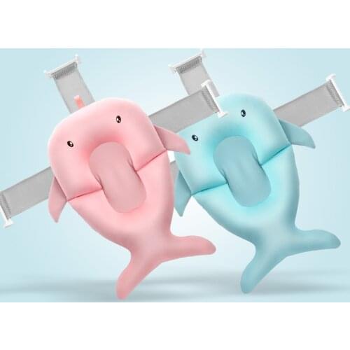 Baby Shower Bath Tub Pad Foldable Newborn Bathtub Shower Cartoon Cushion Infant Support Seat Mat Anti-Slip Soft Bathtub Pillow