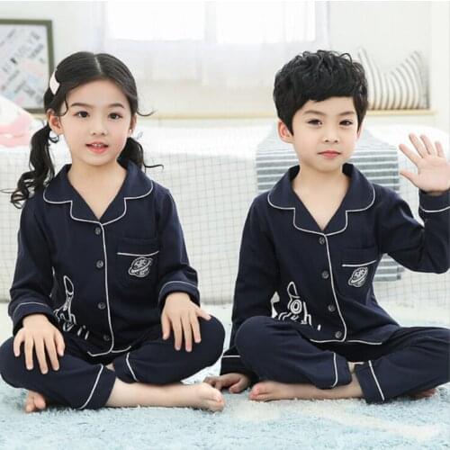 Children Autumn Pajamas clothing Baby clothes Boys & girls Cartoon Sleepwear Suit Set kids long-sleeved+pant 2-piece Cardigan