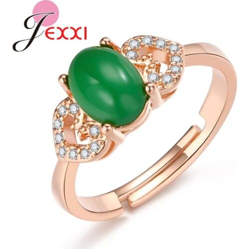 Korean Style Elegant Engagement Ring for Women Double Heart Bridal Wedding Jewelry Dainty Female Finger Adjustable Ring