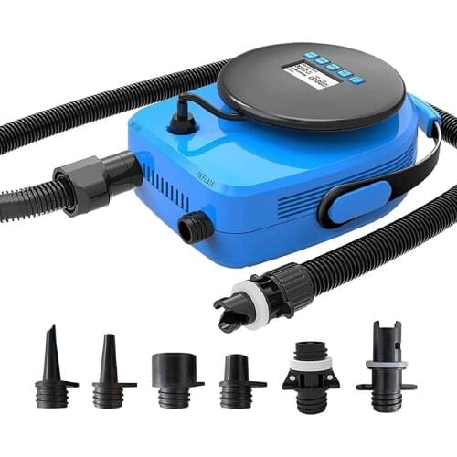 20PSI Electric Air Pump - Portable LCD Smart Electric Pump with 6 Nozzles,12V DC Car Connector for Stand Up Paddle Board