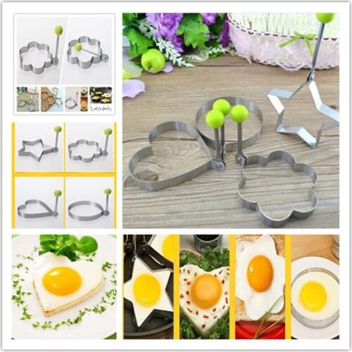 Omelet Mold 1Pcs Egg Mold Stainless Steel Eggs Mold Cooking Tools Pizza Mold Ring Ring Heart Flower Kitchen Tools 5ZSH755