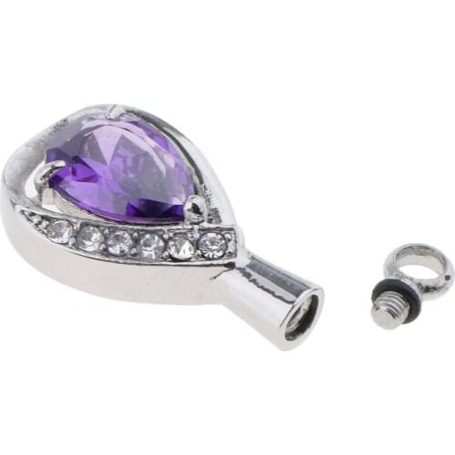 Waterdrop Crystal Rhinestone Fancy Urn Ash Holder Pendant Keepsake Jewelry