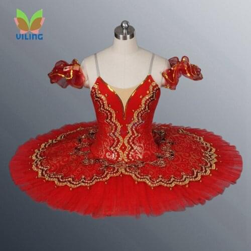 Red professional classical ballet tutu dress Patinage danse ballerina skirt tutu Swan lake ballet costumes for girls