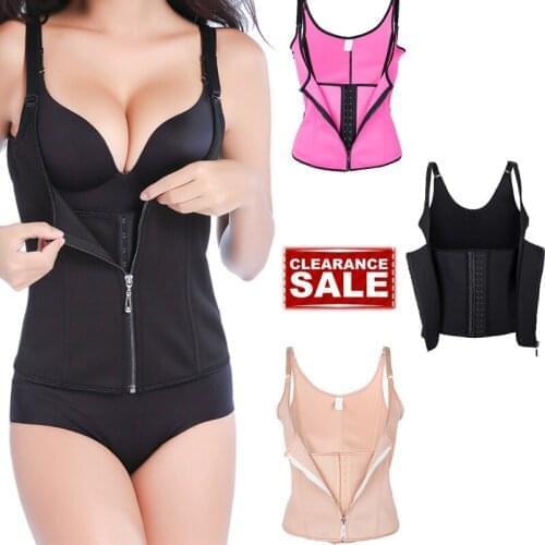 LELINTA Strap Waist Trainer Vest Corset Women Zipper Body Shaper Waist Cincher Tummy Control Slimming Shapewear