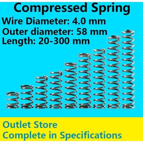 Line Diameter 4.0mm, External diameter 58mm, Length 20mm-300mm Return Spring Pressure Spring Compressed Spring Cash Sale