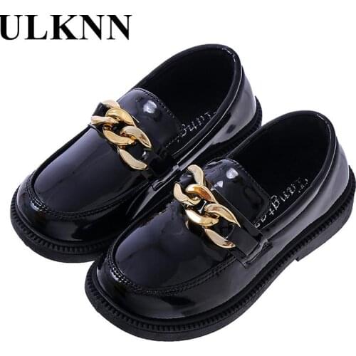 Girls' Patent Leather Round-toe Loafers 2021 New Childrens Soft-soled Fashion Flat Shoes Kids Casual Single Student Shoes