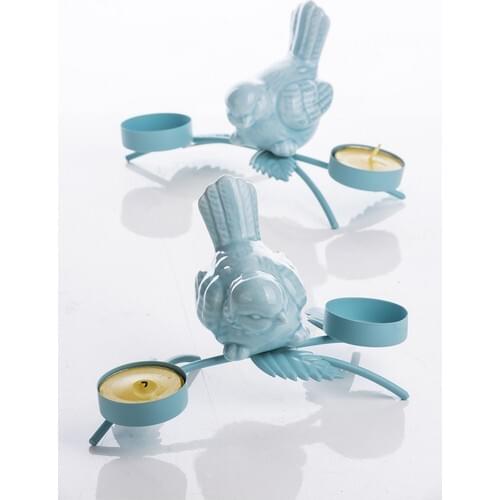 Mukko Home Wrought Iron Bird Candle holder