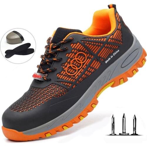 Mens Steel Toe Safety Work shoesMens Lightweight Breathable Protective Sports Shoes Womens Outdoor Training Shoes