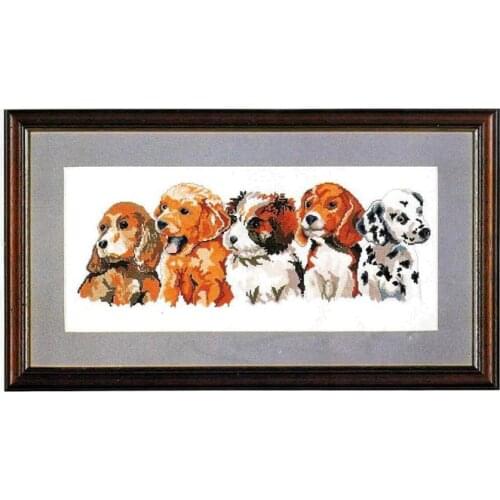 PCE702 Five cute puppies 62-29 Cross Stitch Kit Packages Counted Cross-Stitching Kits New Pattern Cross stich Painting Set