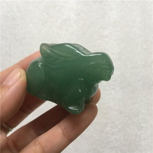 Natural green aventurine handmade rabbit figurine healing crystals lucky carving as gifts for home decoration Wholesale price