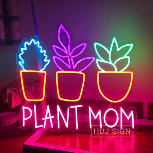 Plant Logo Custom LED Neon Sign Wall Decor For Cafe Store Home Xmas Party Decorative Neon Light