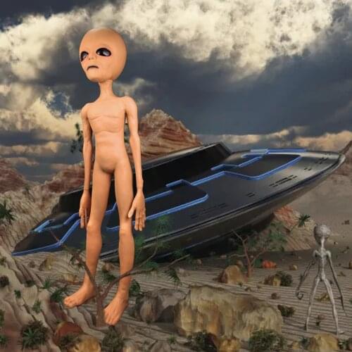 New Alien Latex Prop Lifesize UFO Roswell Martian Lil Mayo Area 51 Scary Prop For Halloween Party