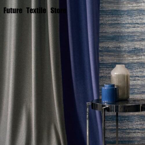 Nordic Simple American Soft Brushed Wool Imitation Cashmere Thick Curtain Customization Curtains for Living Dining Room Bedroom