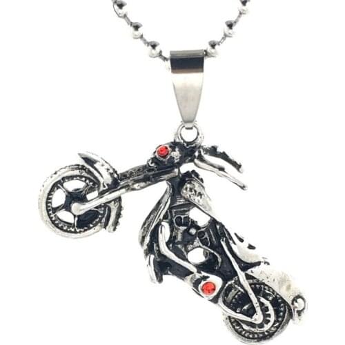 Red eye motorcycle engine pendant personality mens jewelry