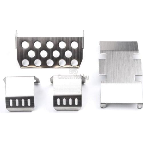 Stainless Steel Chassis Armor Protection Skid Plate for 1:10 1/10 RC Crawler Parts TRX4 SCX10 II 90046/47 90059/60 F120BP ZXZ
