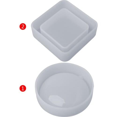 Silicone Mold DIY Ashtray Round Square Geometric Jewelry Making Epoxy Resin Mirror Crafts Molds Crystal Handmade Products