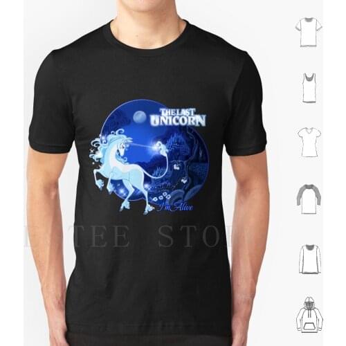I'M Alive-Blue T Shirt Diy Big Size 100% Cotton The Last Unicorn Unicorn Das Letzte Einhorn Fantasy