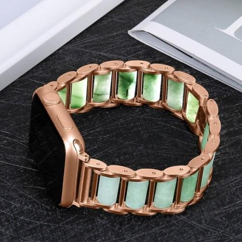 Band For Apple Watch 3/2/1 38mm 42mm Emerald Jade Replacement Wrist Strap Sport Loop Bracelet correa iwatch series 4/5 40mm 44mm