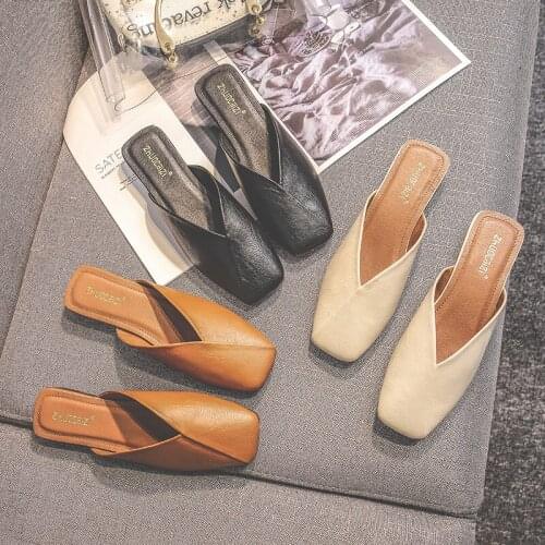 Slippers Womens Outer Wear Flat Sponge Cake Fashion Slippers Moccasins Women Shoes Womens Flats Slip on Shoes for Women
