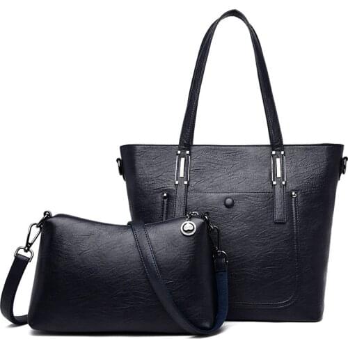 Women Top-Handle Bags Tote Shoulder Bags 2021 Women Leather Handbags 2 Set Women Messenger Bags Designer Crossbody Bag