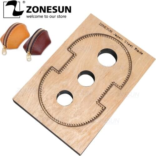 ZONESUN D1 Customized leather cutting die handicraft tool coin purse punch PVC/EVA sheet cutter mold DIY paper laser knife die